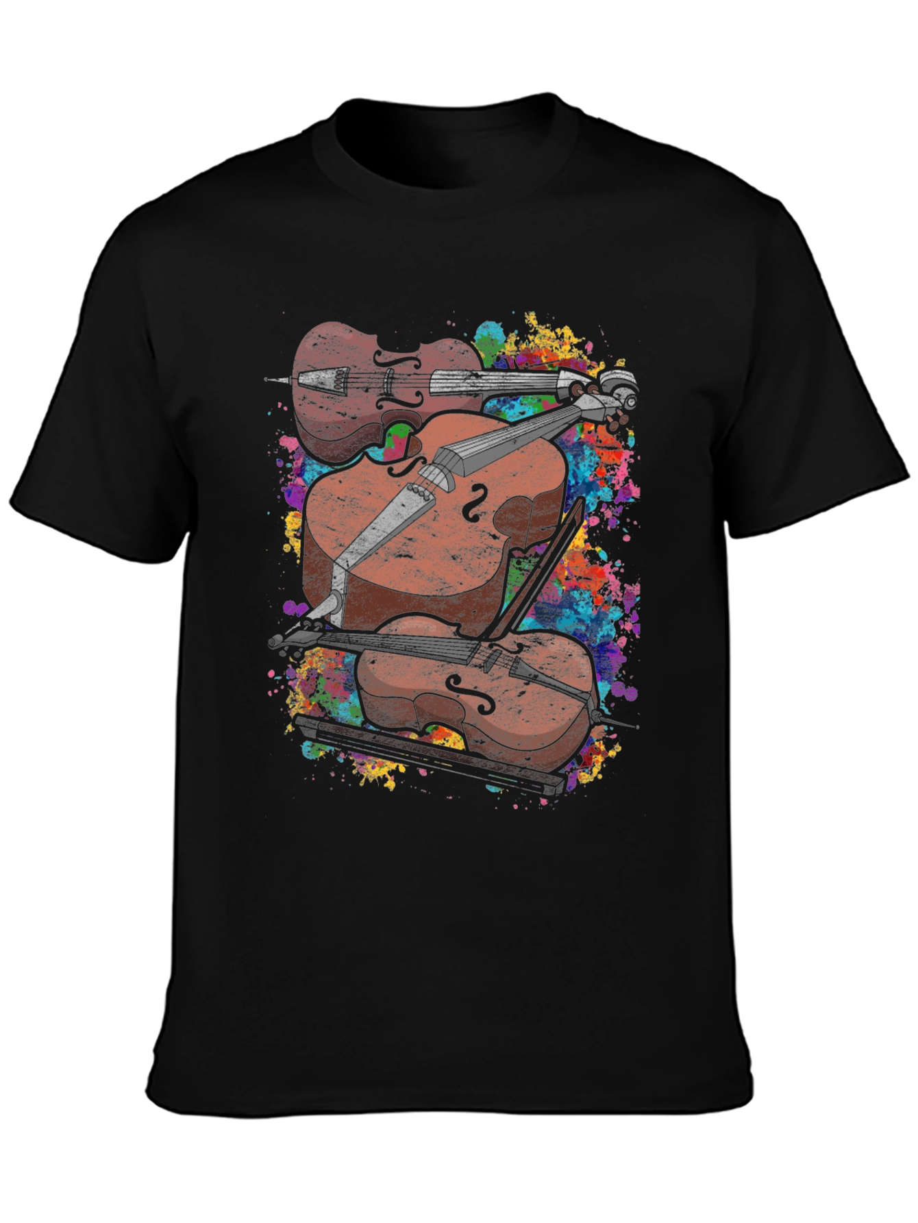 Musical T-Shirt - Stacked Violins Graphic Tee