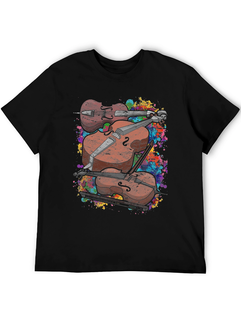 Musical T-Shirt - Stacked Violins Graphic Tee