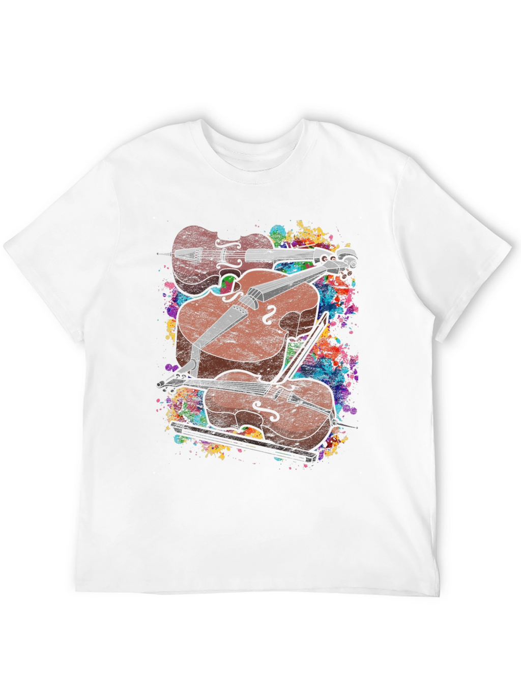 Musical T-Shirt - Stacked Violins Graphic Tee
