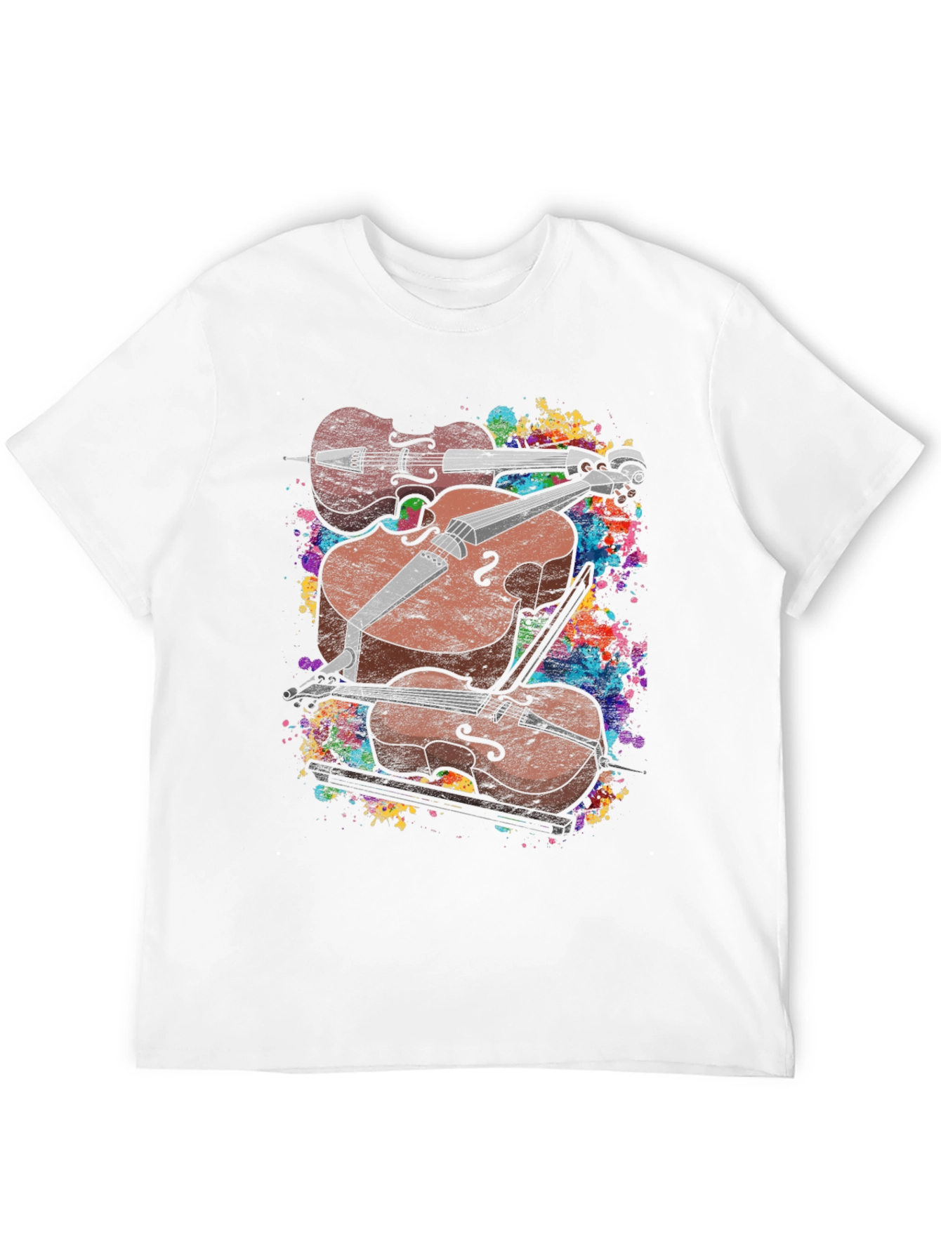 Musical T-Shirt - Stacked Violins Graphic Tee
