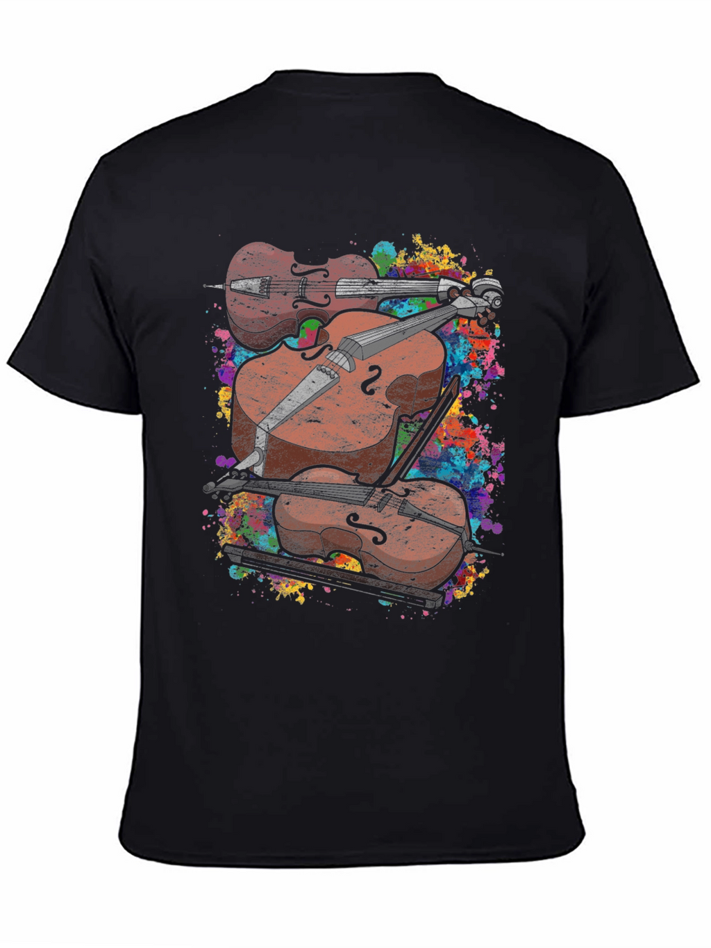 Musical T-Shirt - Stacked Violins Graphic Tee