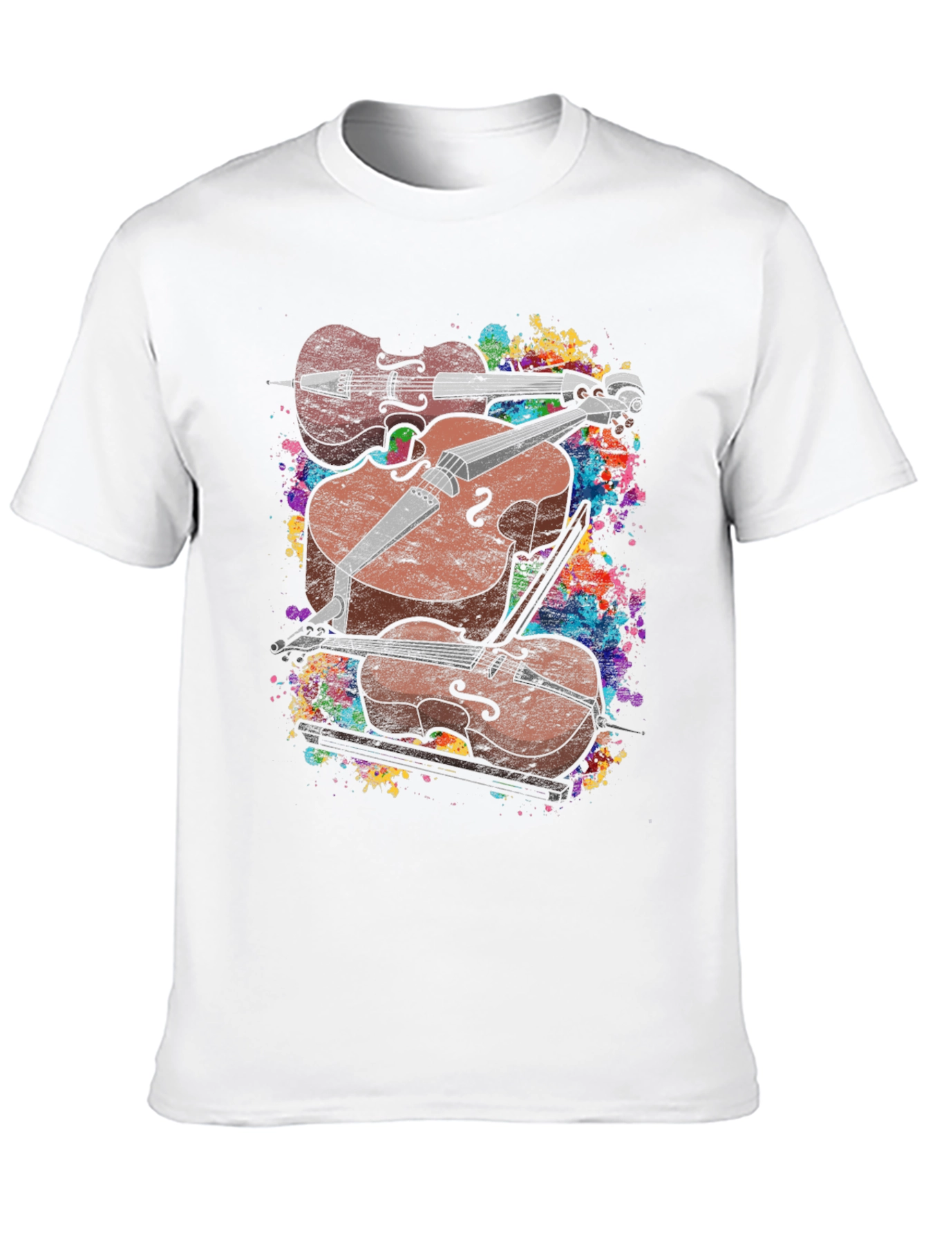 Musical T-Shirt - Stacked Violins Graphic Tee