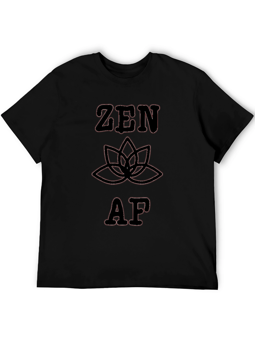 Zen AF Black T-Shirt - Lotus Flower Design
