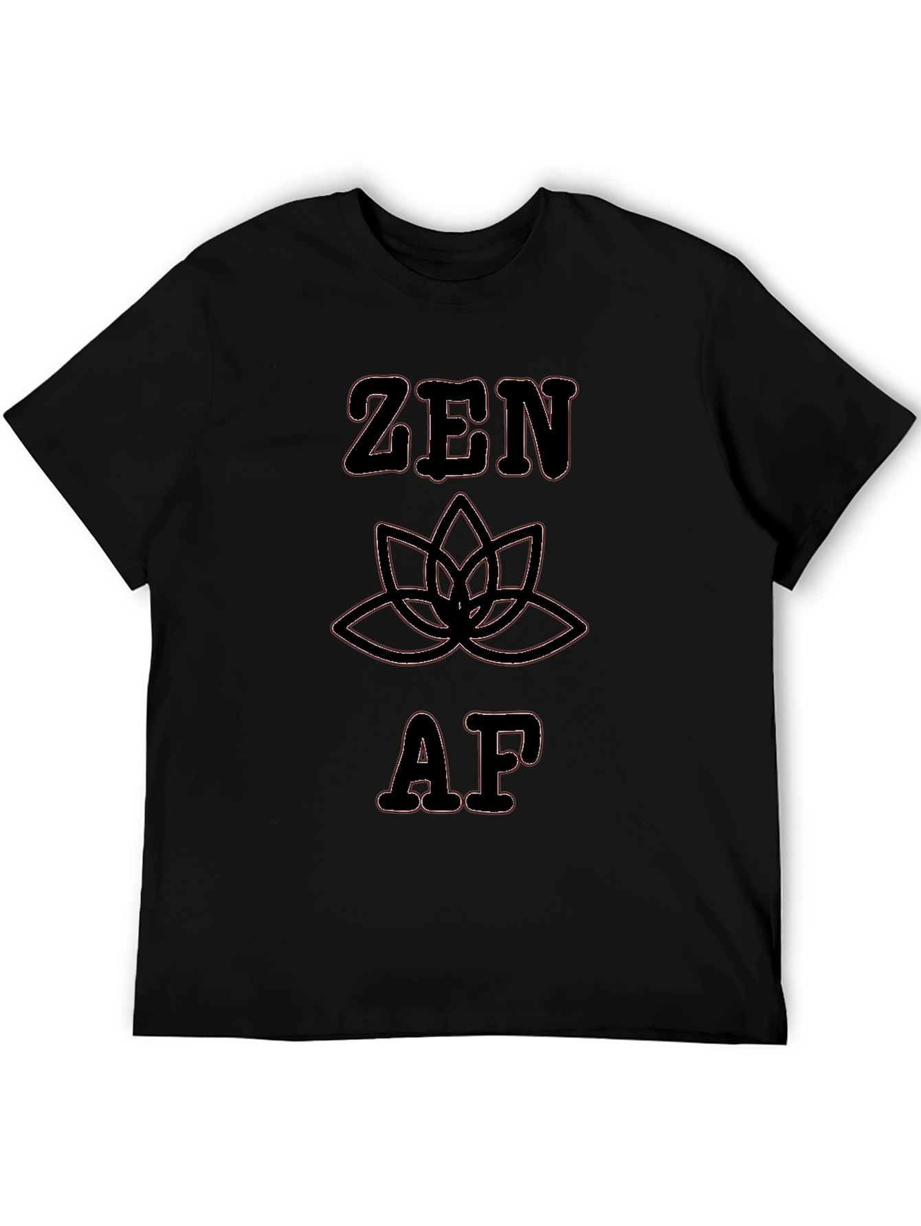 Zen AF Black T-Shirt - Lotus Flower Design