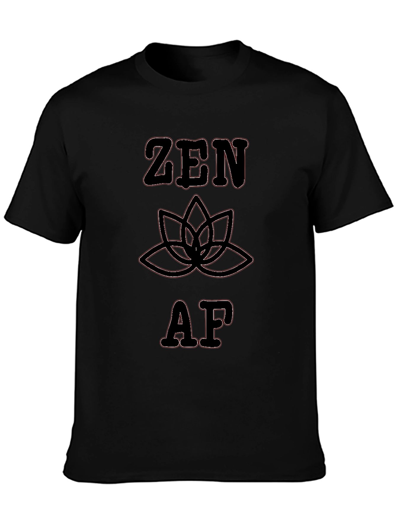 Zen AF Black T-Shirt - Lotus Flower Design