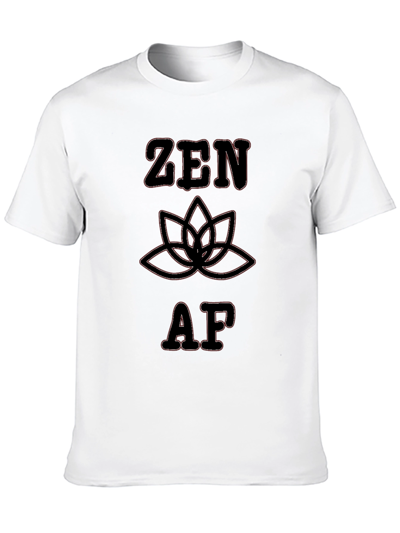 Zen AF Black T-Shirt - Lotus Flower Design