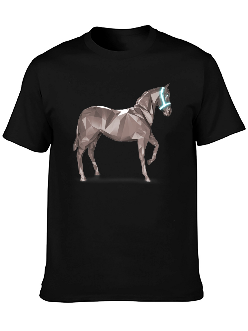 Geometric Horse Graphic Tee - Black