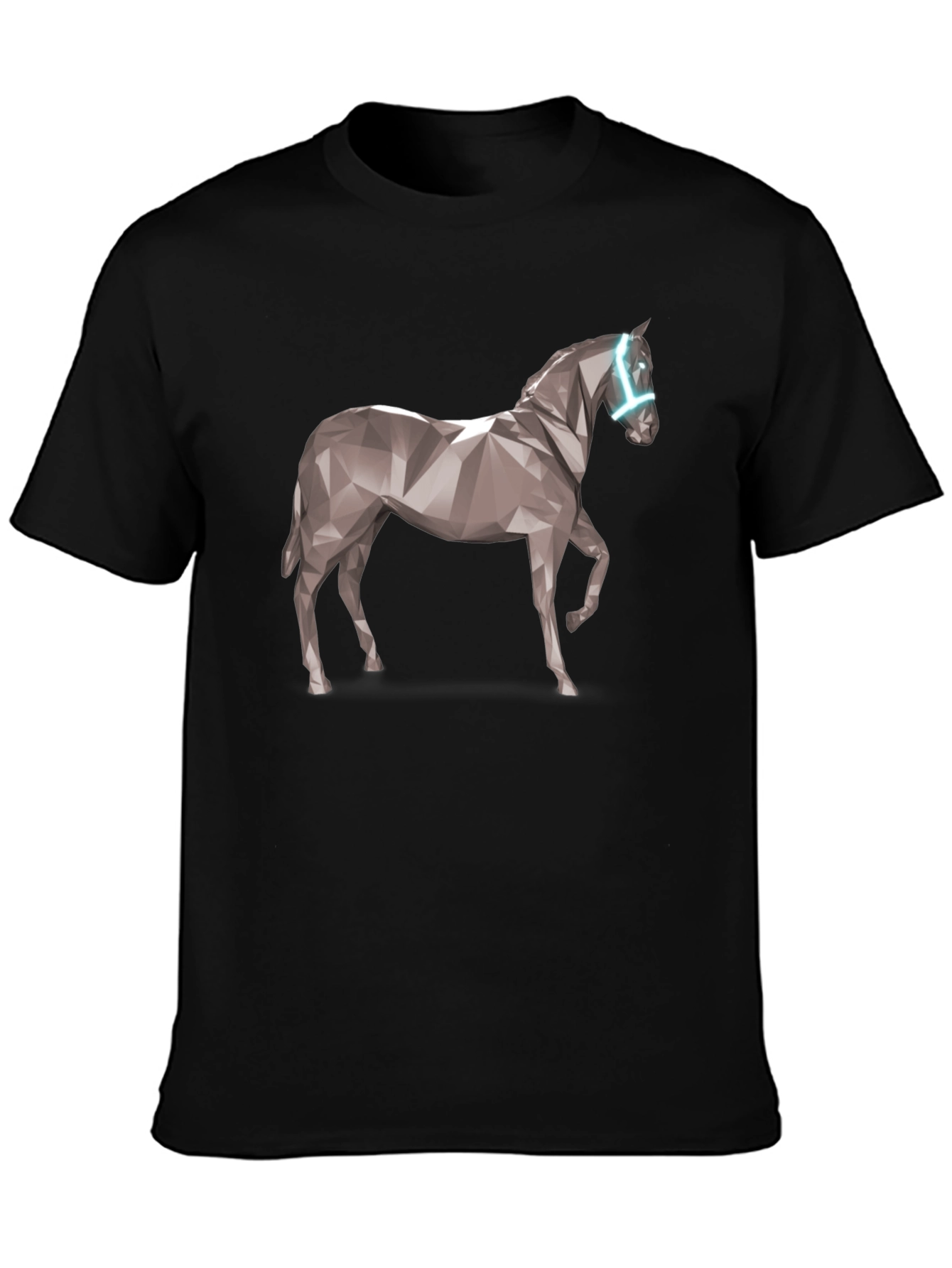 Geometric Horse Graphic Tee - Black
