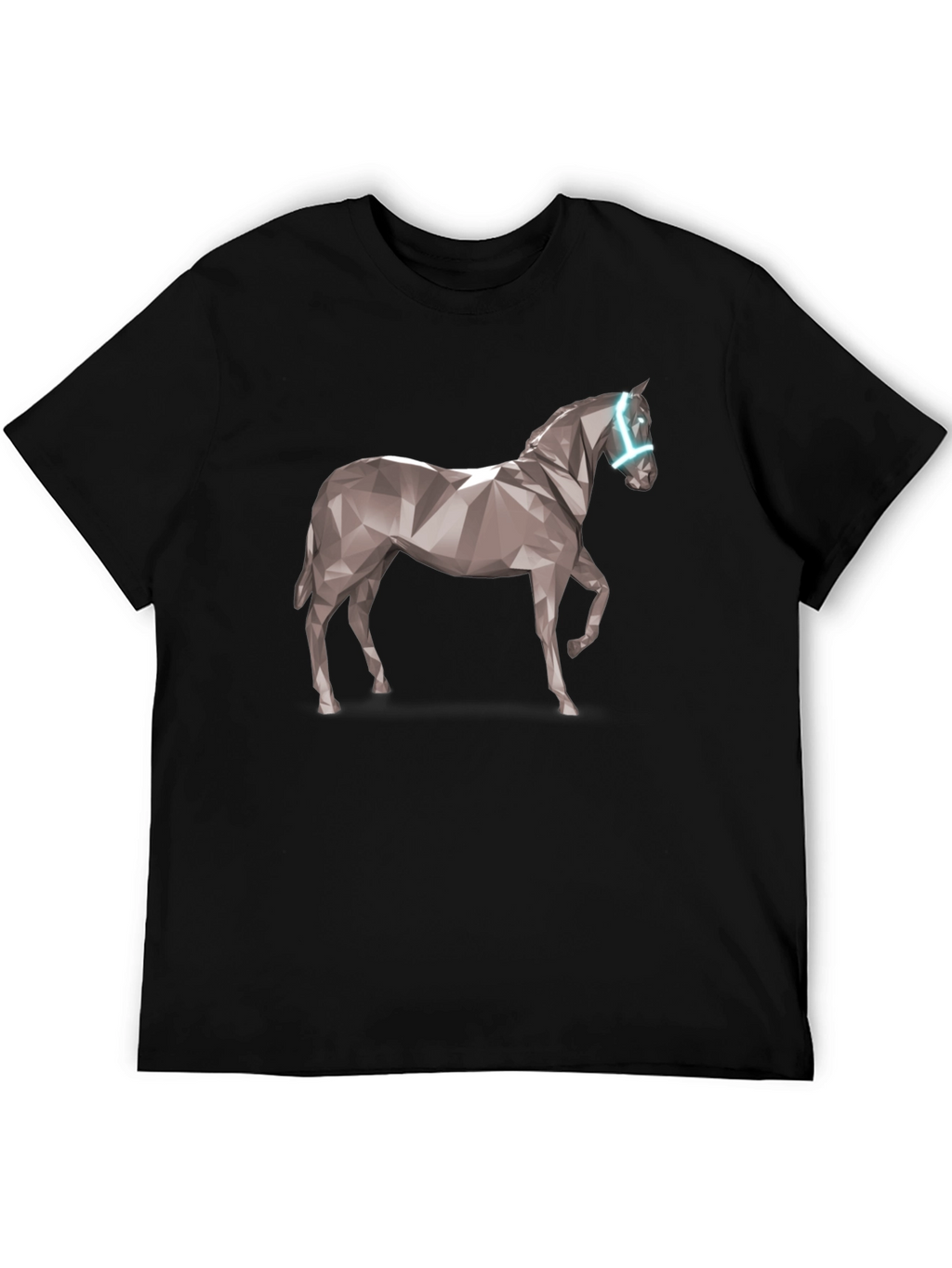 Geometric Horse Graphic Tee - Black