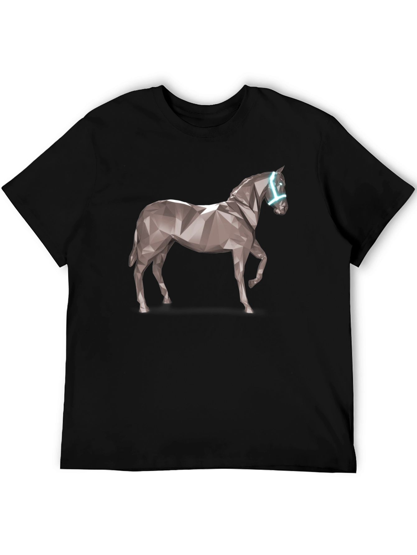 Geometric Horse Graphic Tee - Black