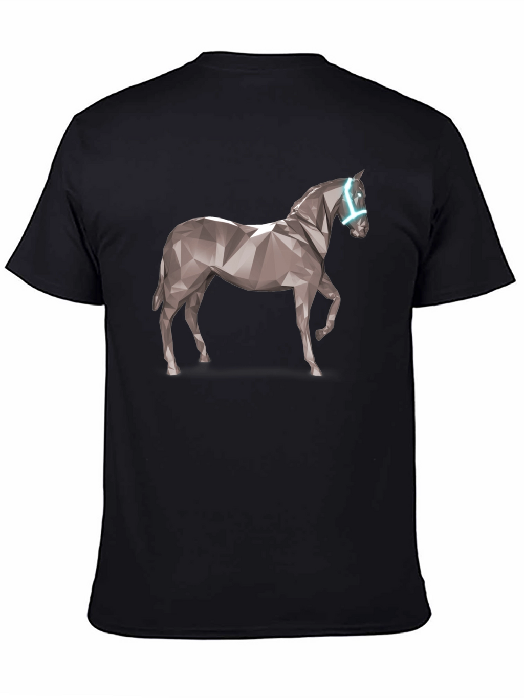 Geometric Horse Graphic Tee - Black