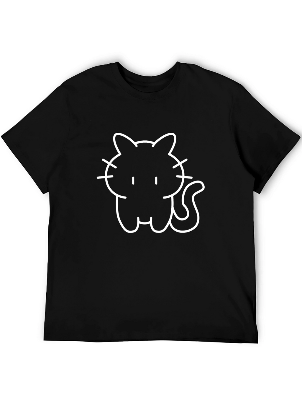 Black T-Shirt with Cute Cat Graphic