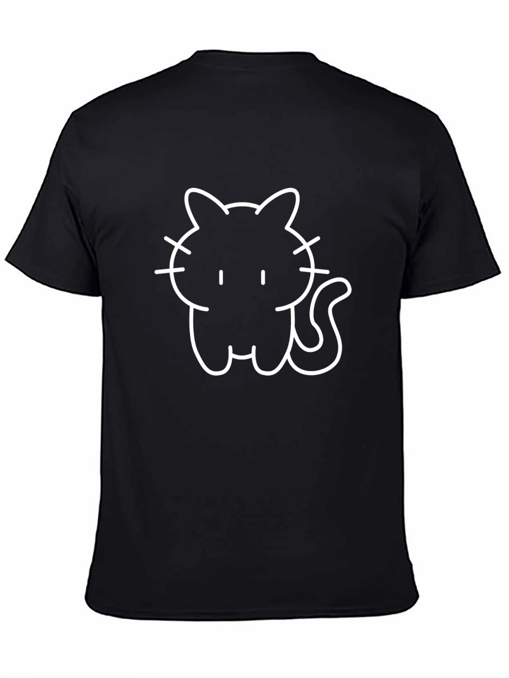 Black T-Shirt with Cute Cat Graphic