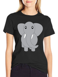Elephant Graphic Tee - Cute Animal Design