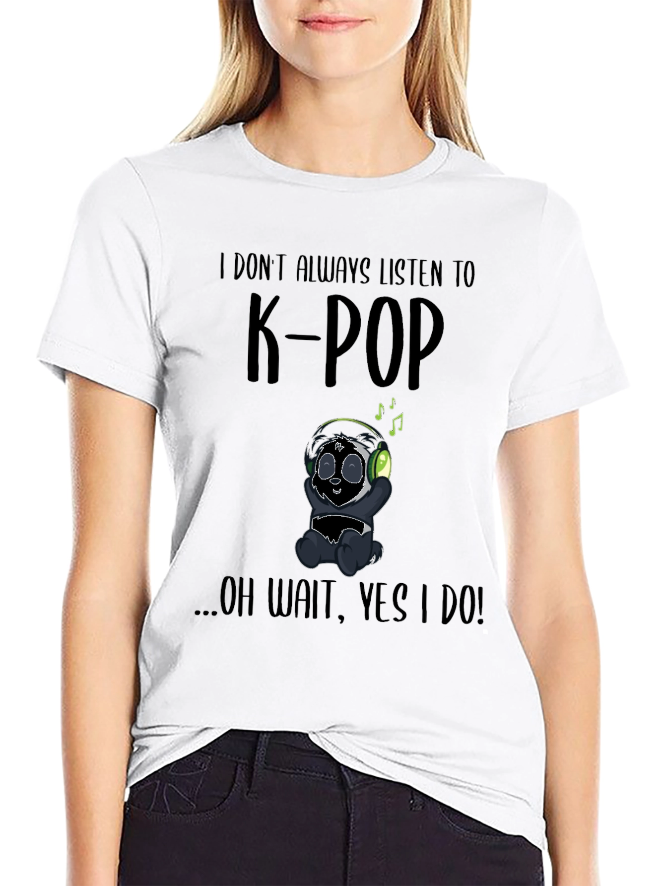 K-Pop Panda Graphic T-Shirt