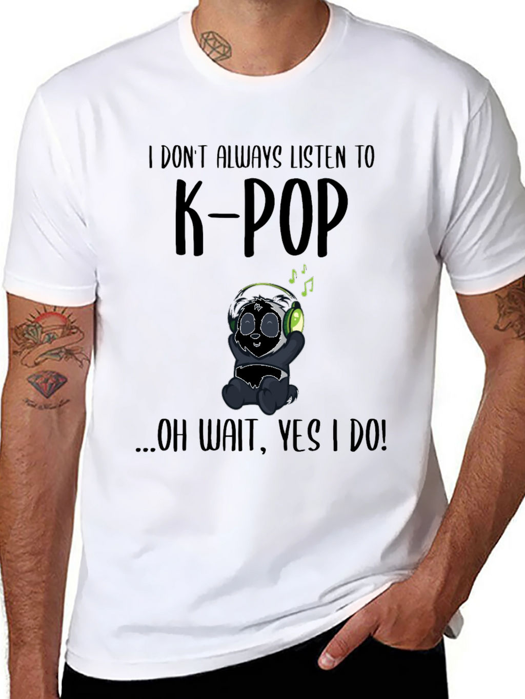 K-Pop Panda Graphic T-Shirt