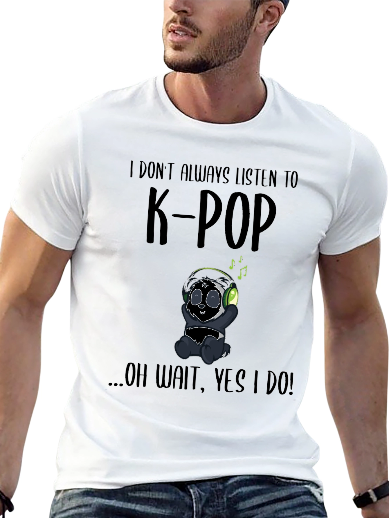 K-Pop Panda Graphic T-Shirt