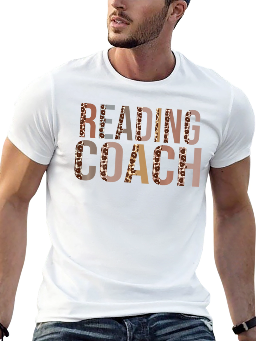Reading Coach Leopard Print Graphic Tee