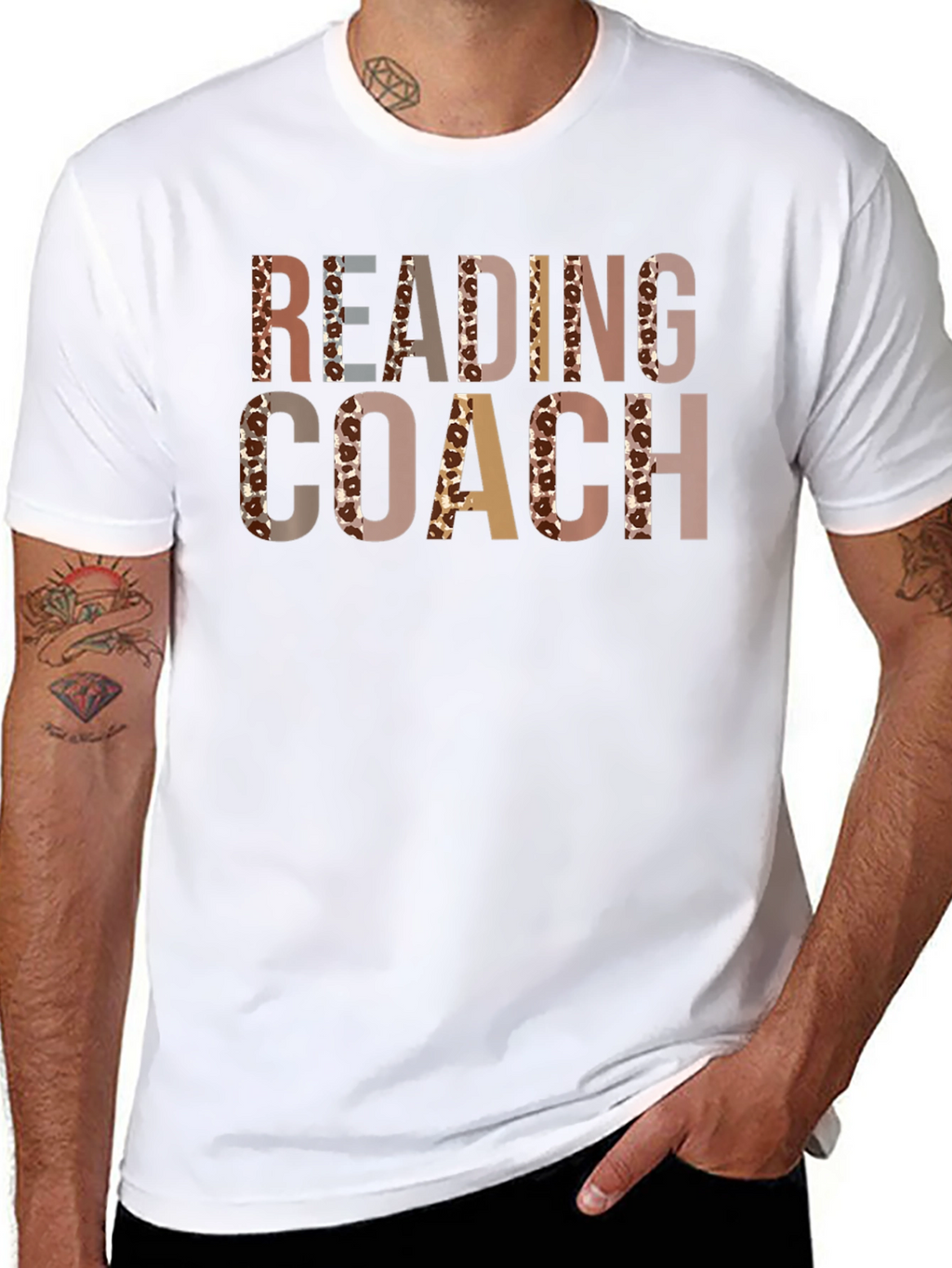 Reading Coach Leopard Print Graphic Tee