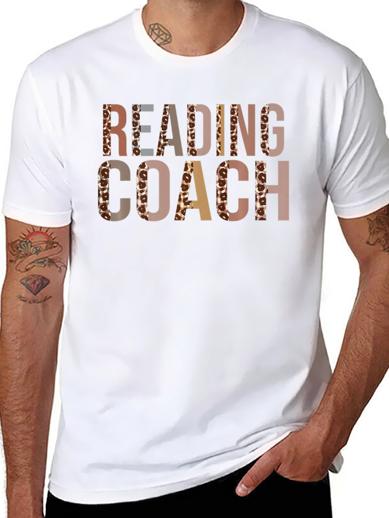 Reading Coach Leopard Print Graphic Tee