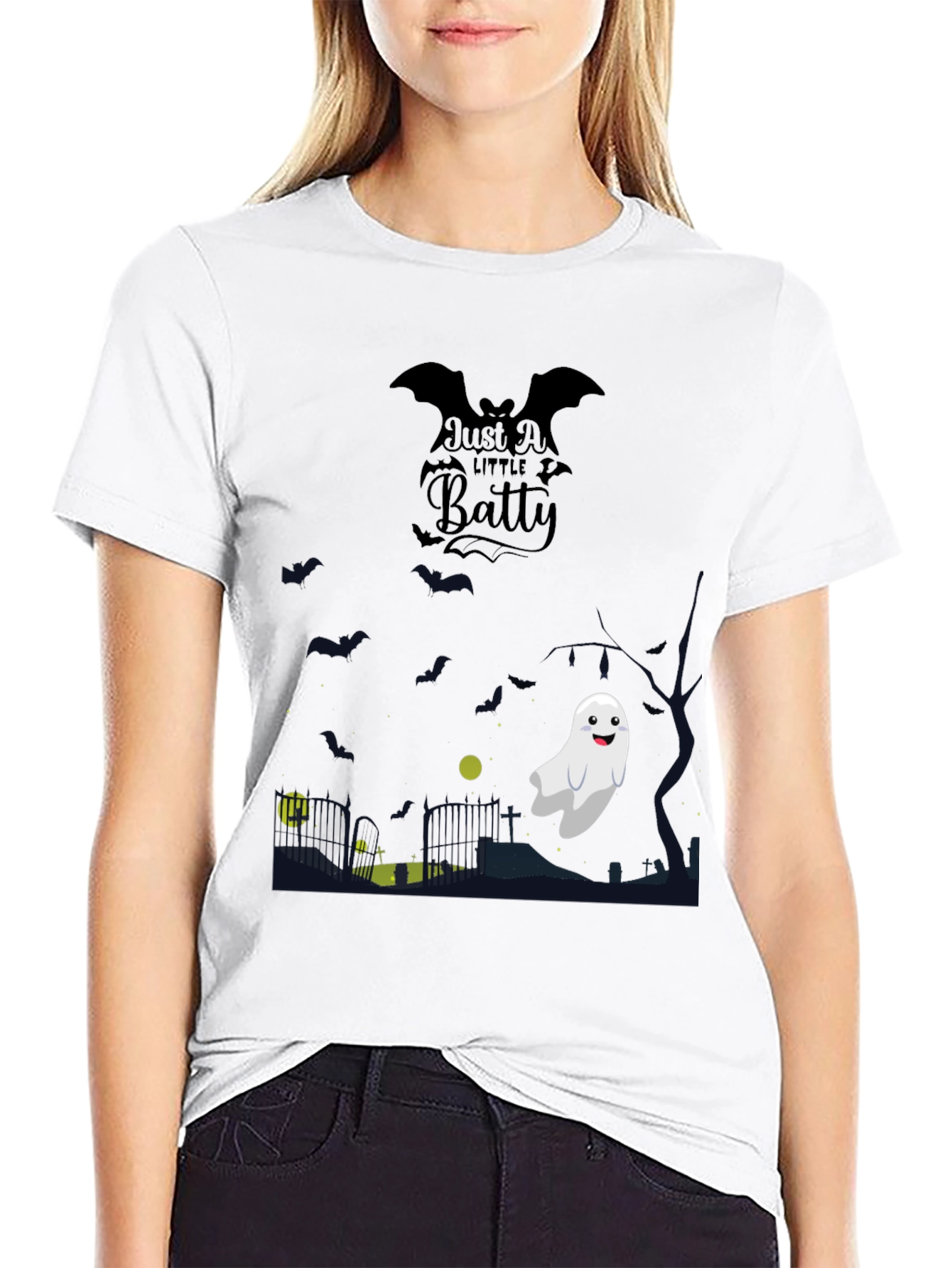 Halloween Batty Ghost Graphic Tee