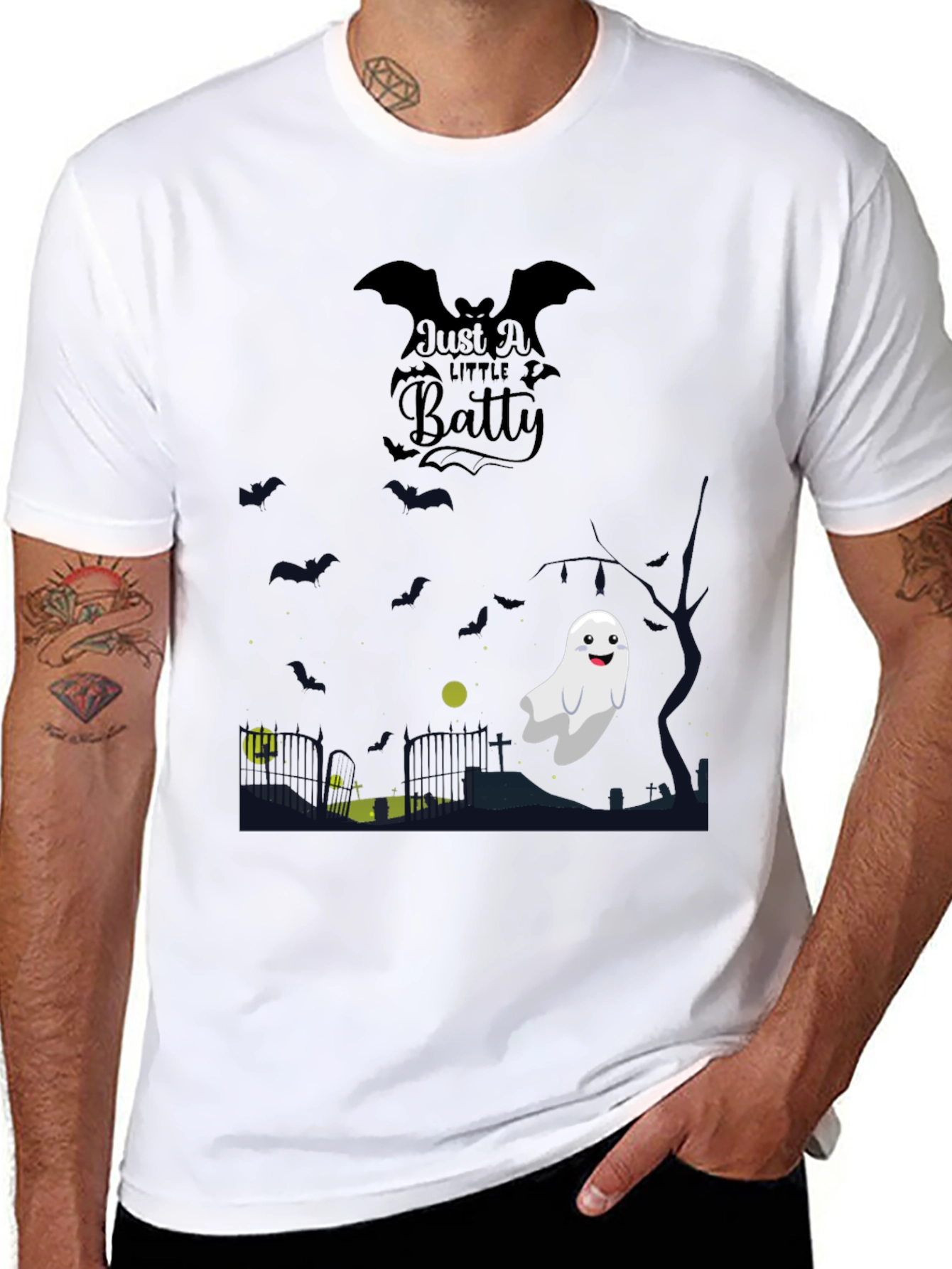 Halloween Batty Ghost Graphic Tee