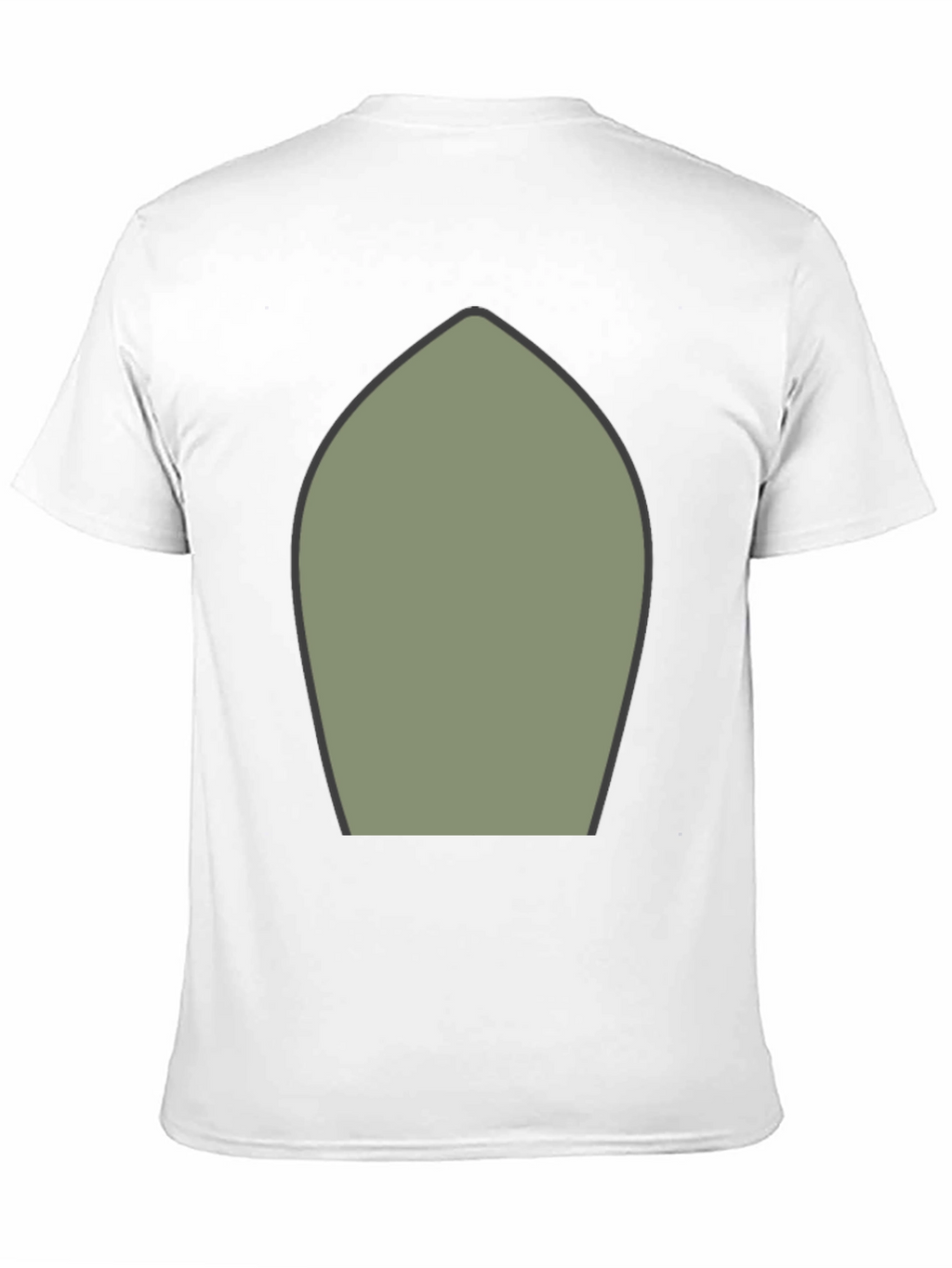 Abstract Olive Green Shape Black T-Shirt