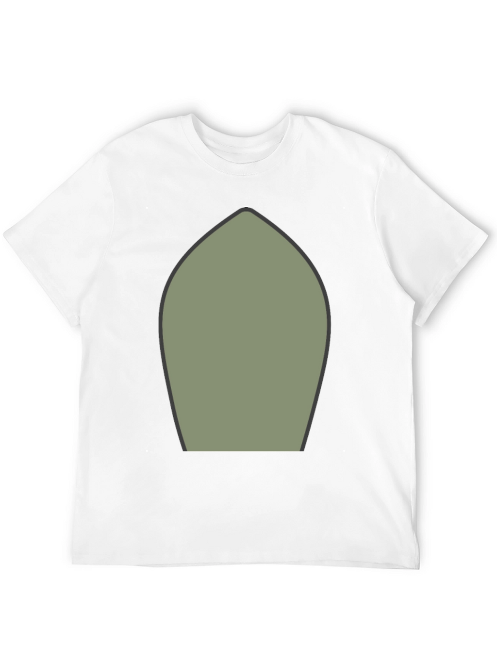 Abstract Olive Green Shape Black T-Shirt