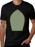Abstract Olive Green Shape Black T-Shirt