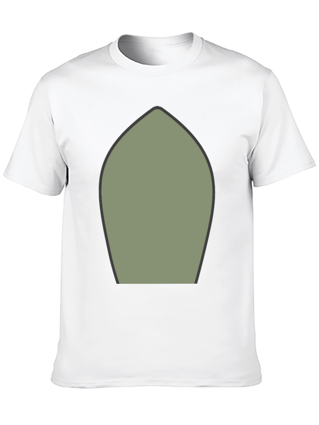 Abstract Olive Green Shape Black T-Shirt
