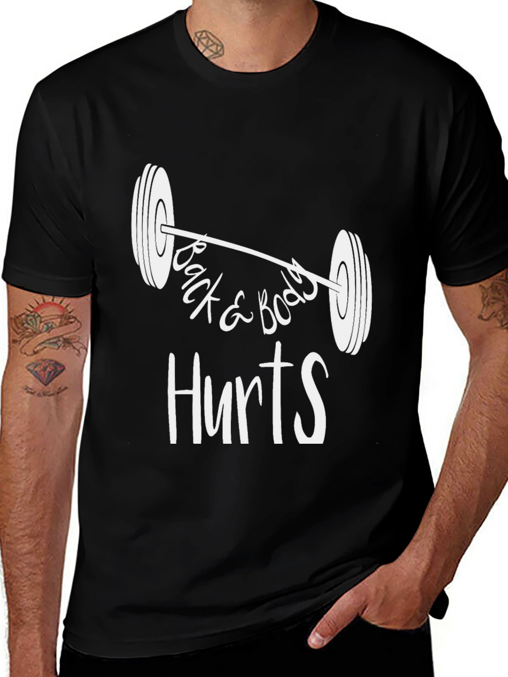 Funny Workout T-Shirt - Back & Body Hurts