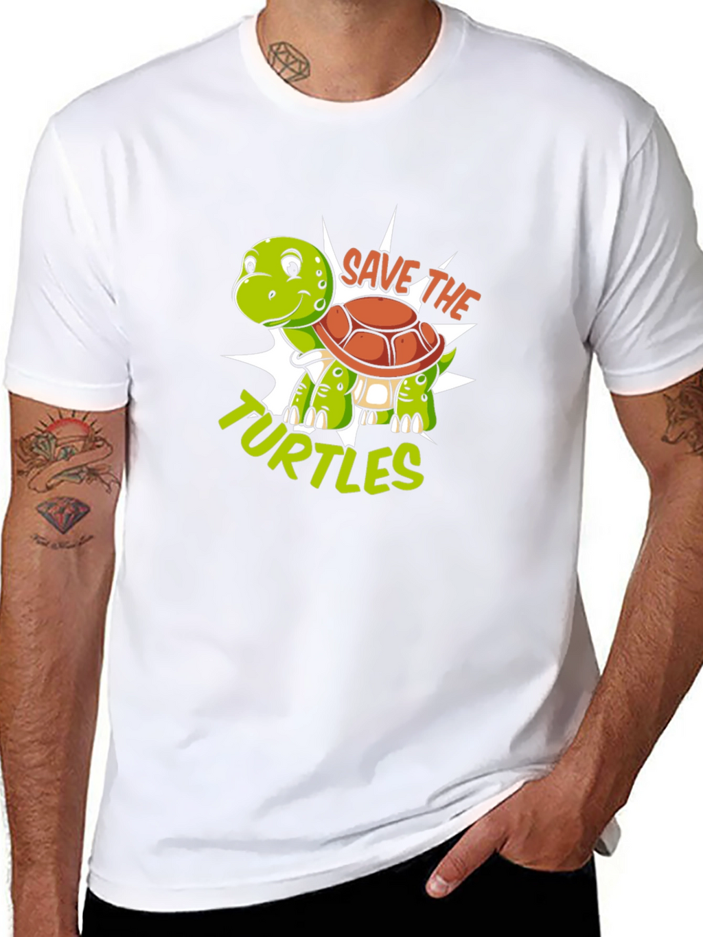Save the Turtles Graphic Tee - Black