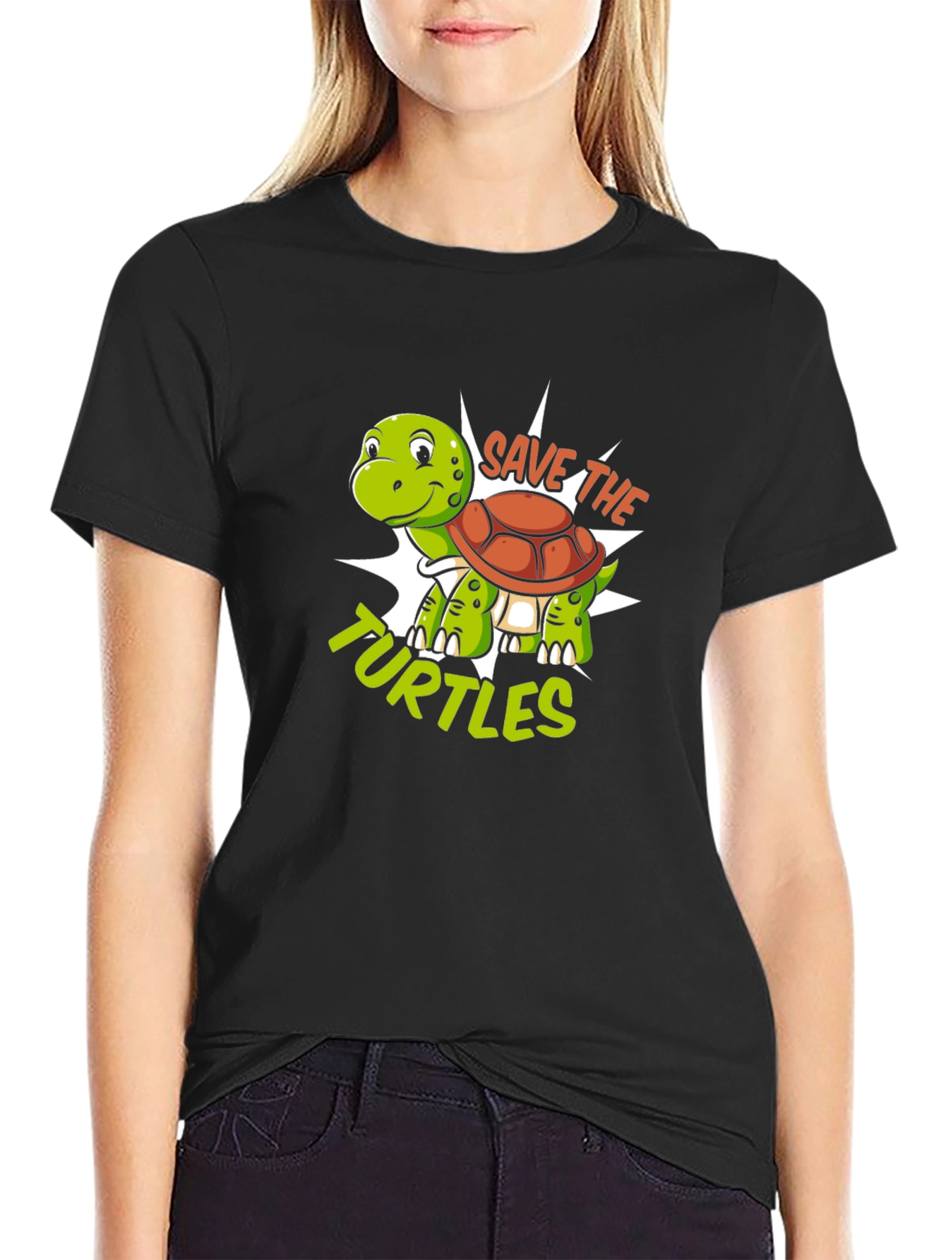 Save the Turtles Graphic Tee - Black