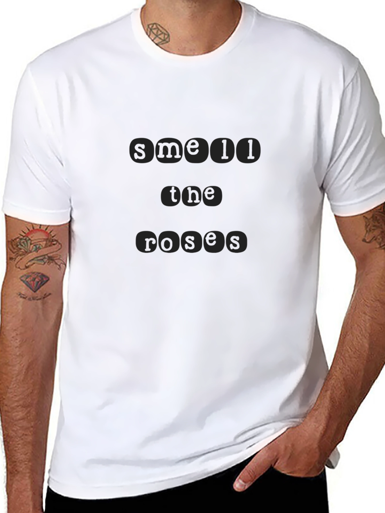 Smell the Roses Black T-Shirt