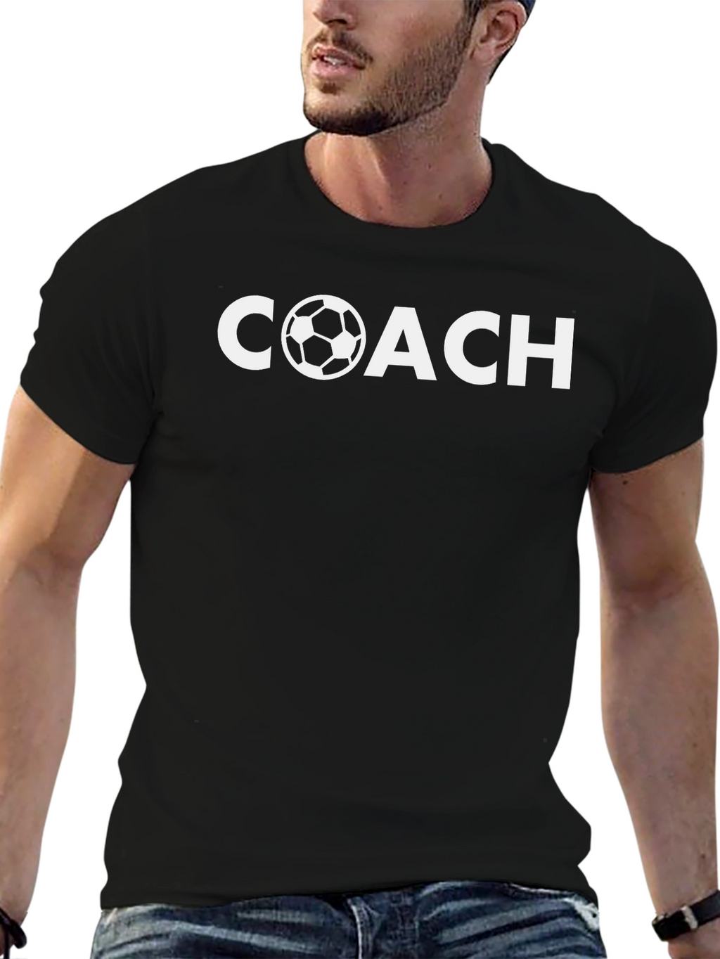 Soccer Coach Graphic T-Shirt - Black