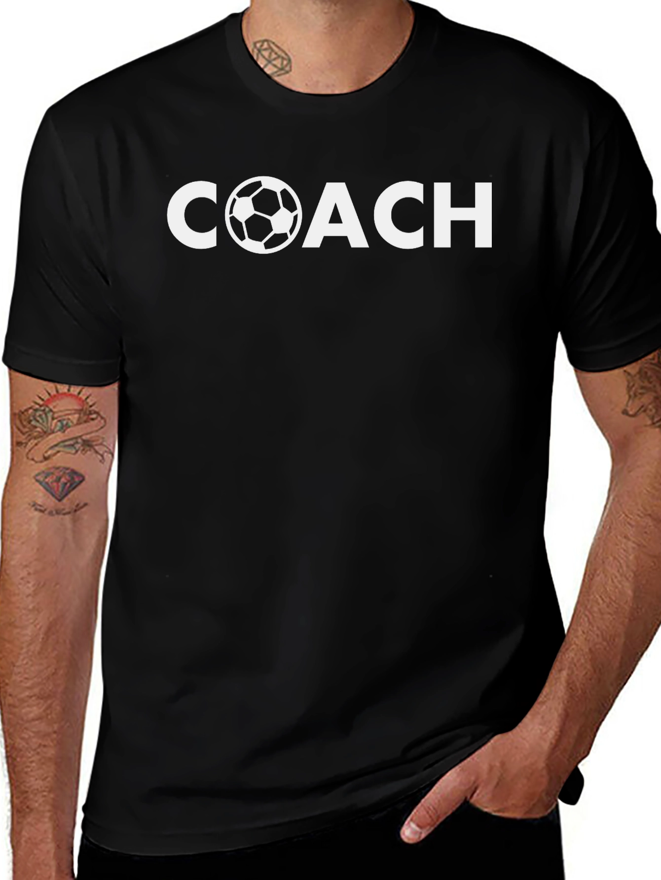 Soccer Coach Graphic T-Shirt - Black