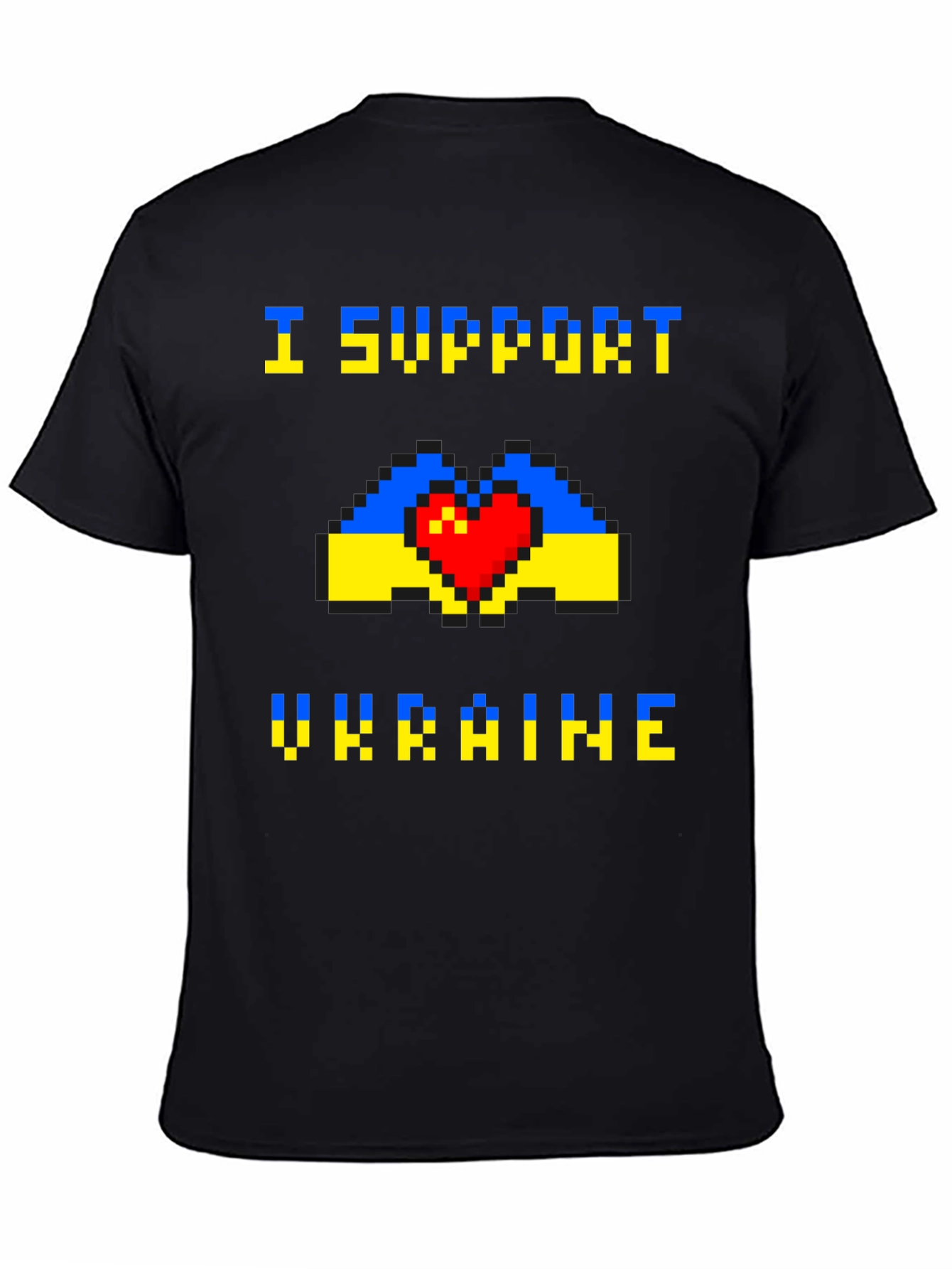 I Support Ukraine T-Shirt - Pixel Heart - Unisex