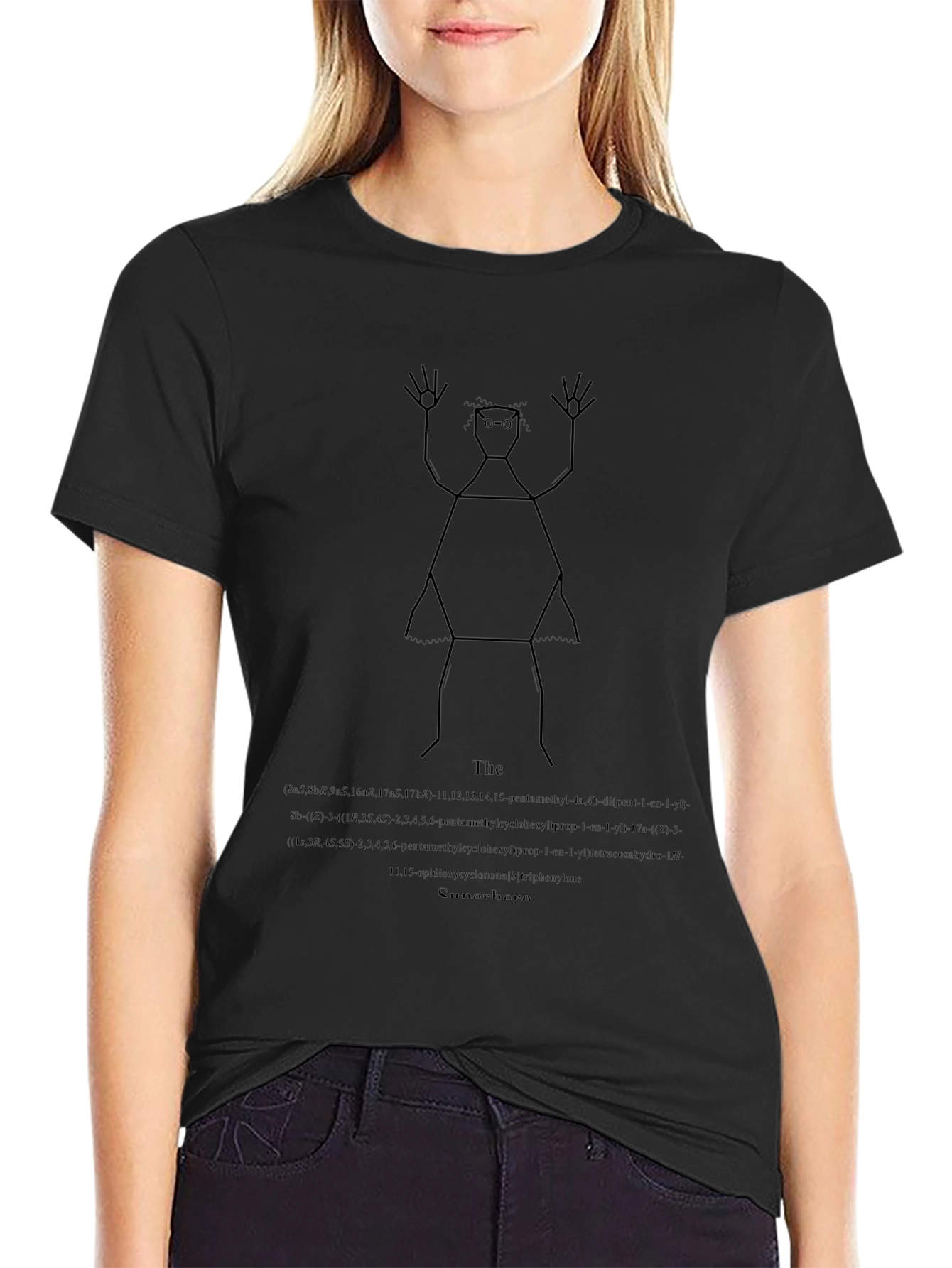 Abstract Geometric Graphic Tee - Black