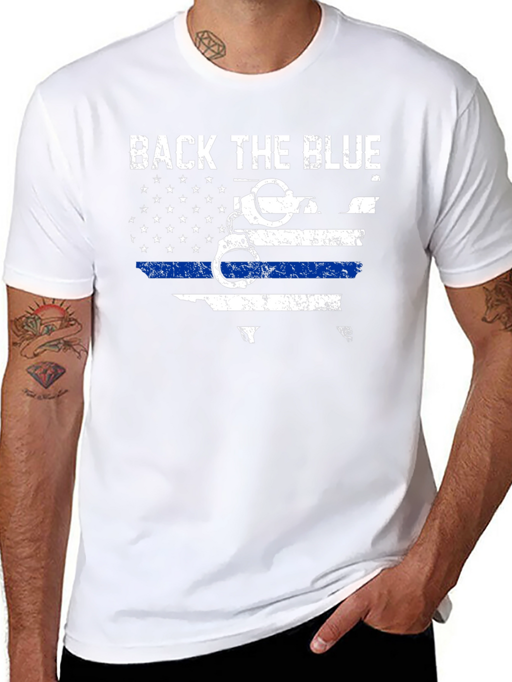 Back The Blue T-Shirt - Police Support Design