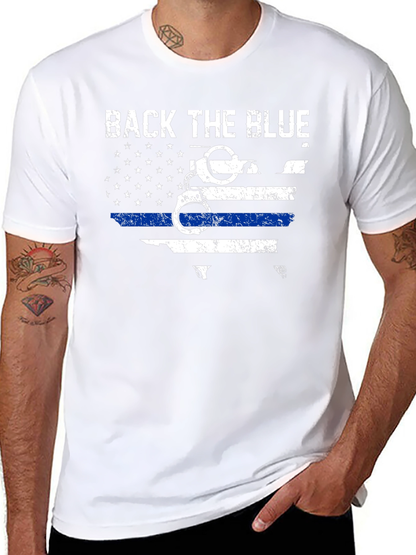 Back The Blue T-Shirt - Police Support Design
