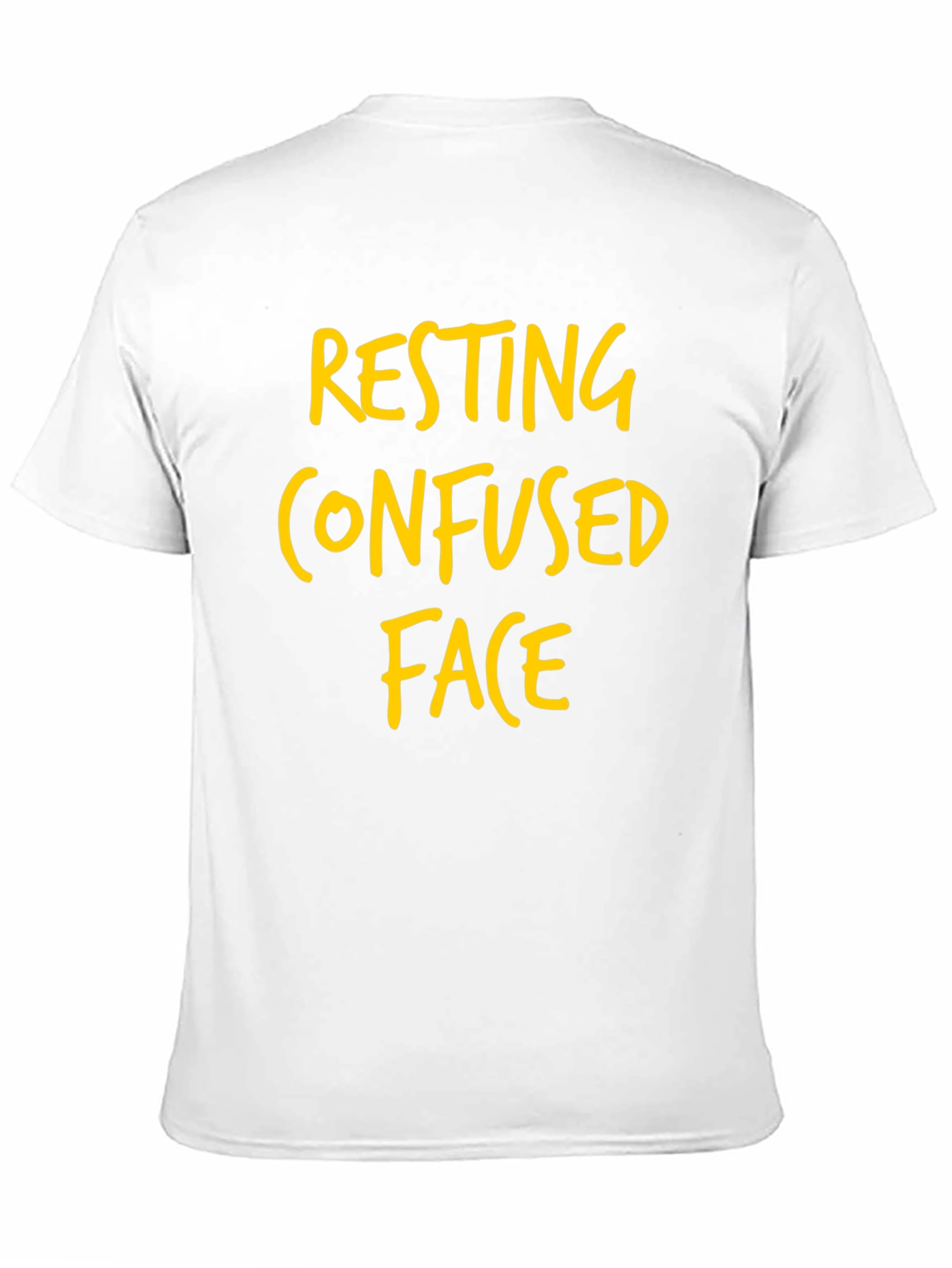 Resting Confused Face Graphic Tee - Black Cotton T-Shirt