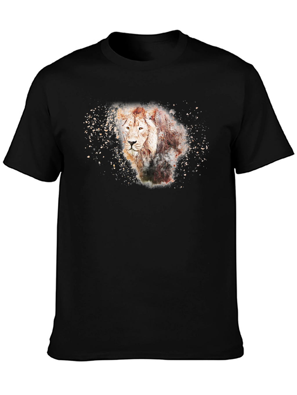 Lion Graphic T-Shirt - Black Cotton Tee