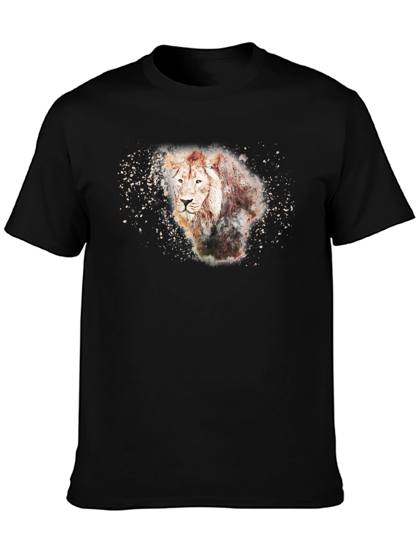 Lion Graphic T-Shirt - Black Cotton Tee