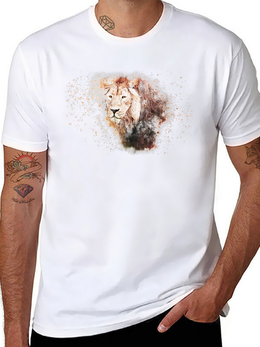 Lion Graphic T-Shirt - Black Cotton Tee