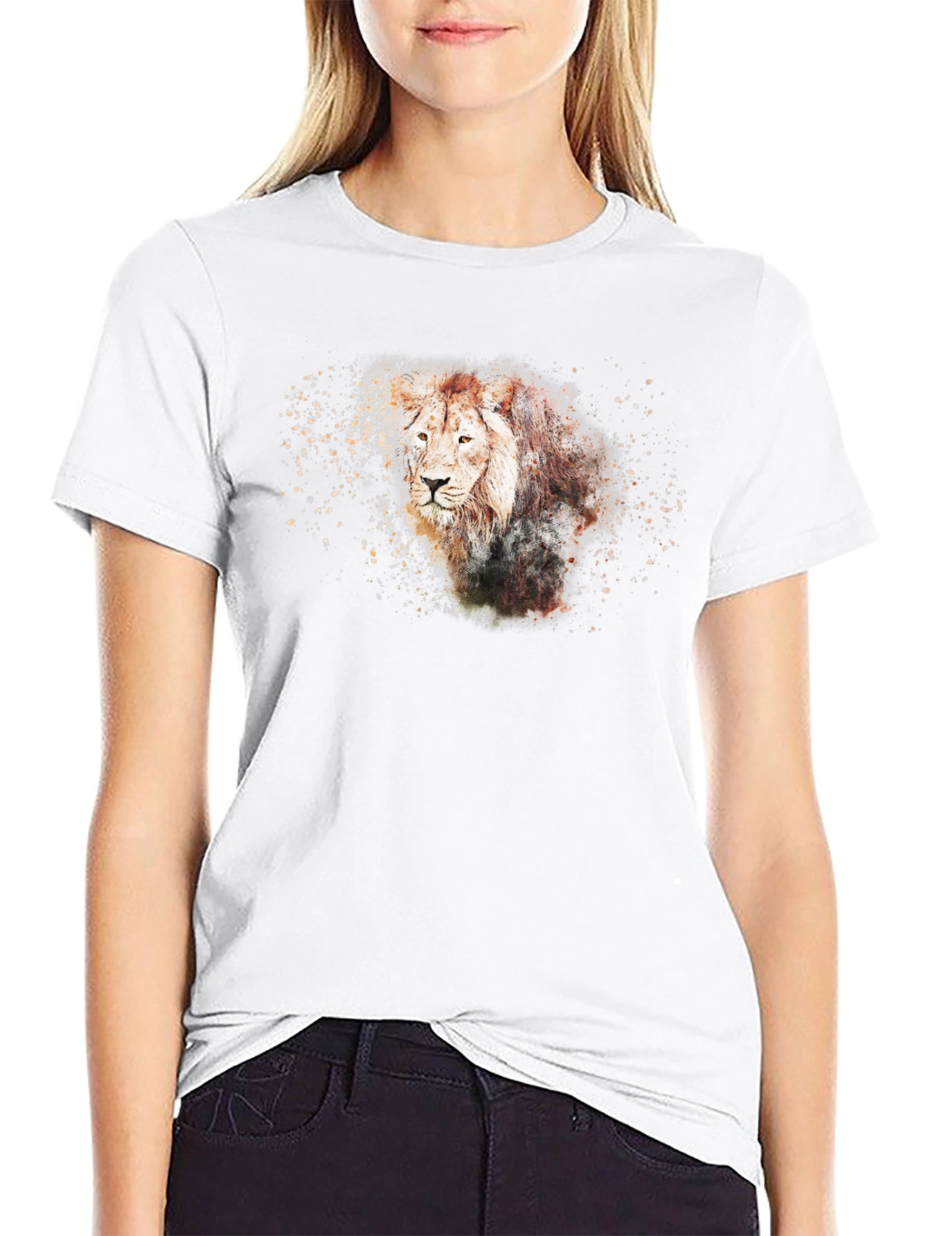 Lion Graphic T-Shirt - Black Cotton Tee