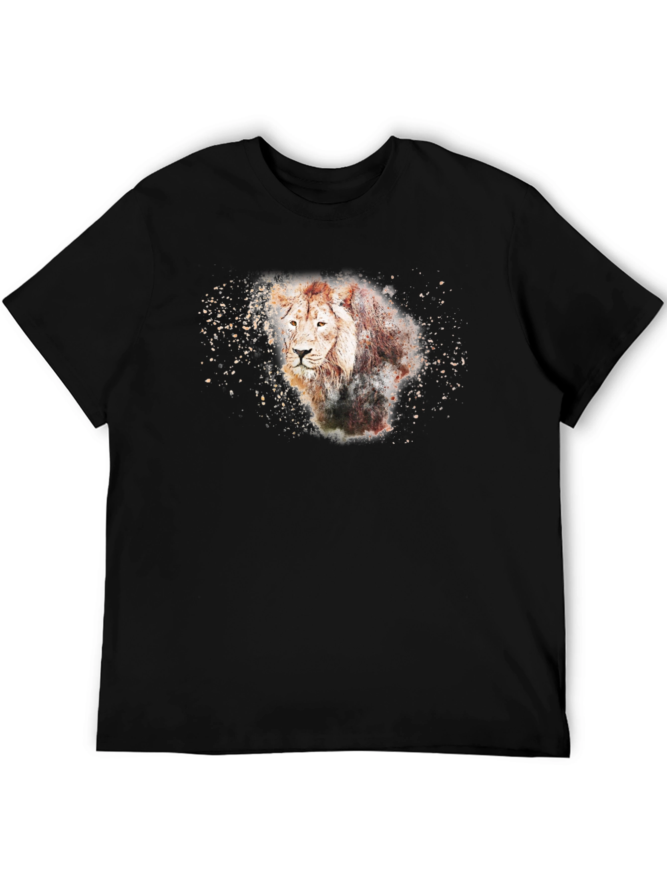 Lion Graphic T-Shirt - Black Cotton Tee