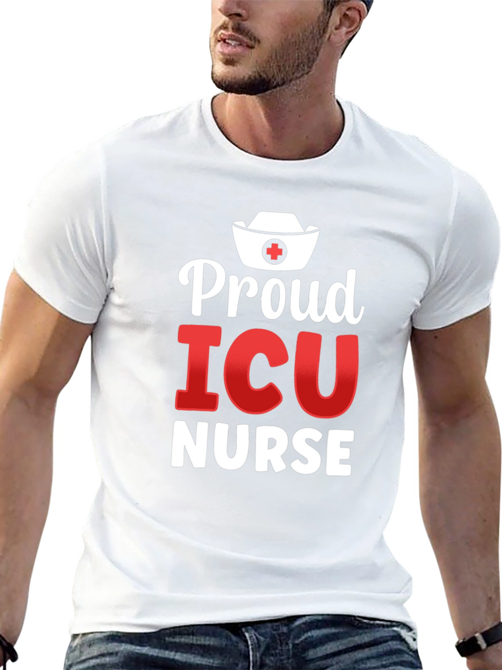Proud ICU Nurse Graphic T-Shirt - Black