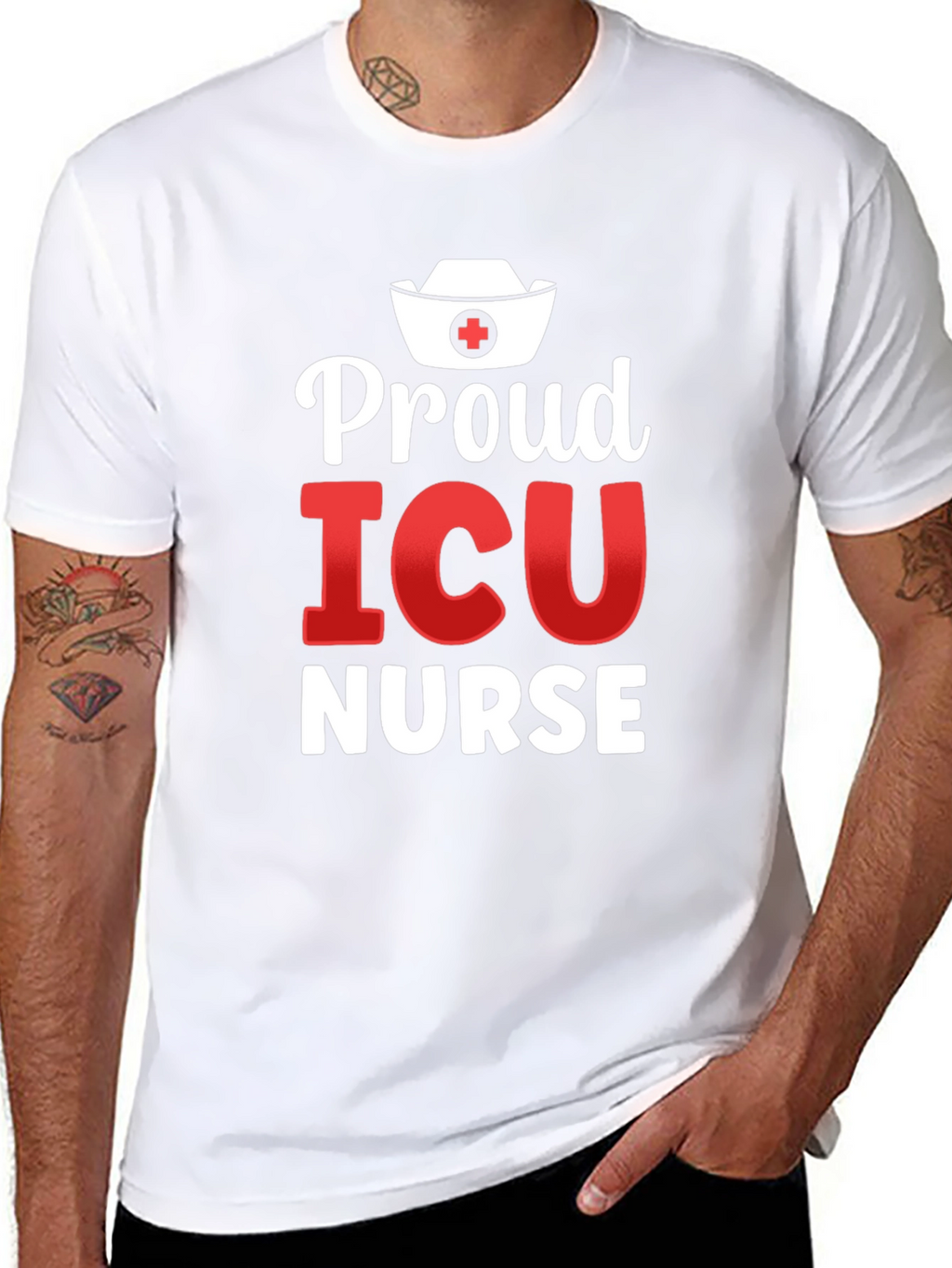 Proud ICU Nurse Graphic T-Shirt - Black