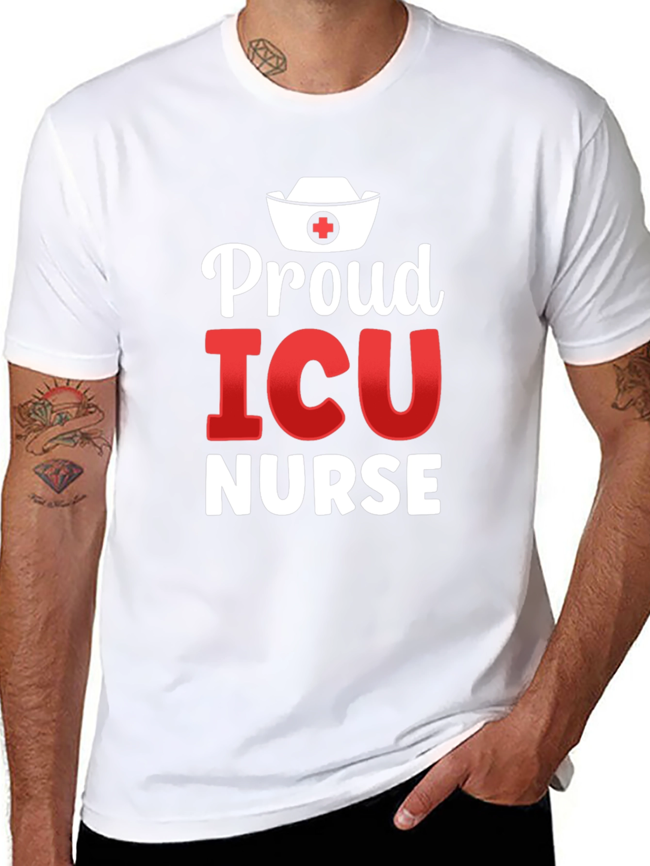 Proud ICU Nurse Graphic T-Shirt - Black