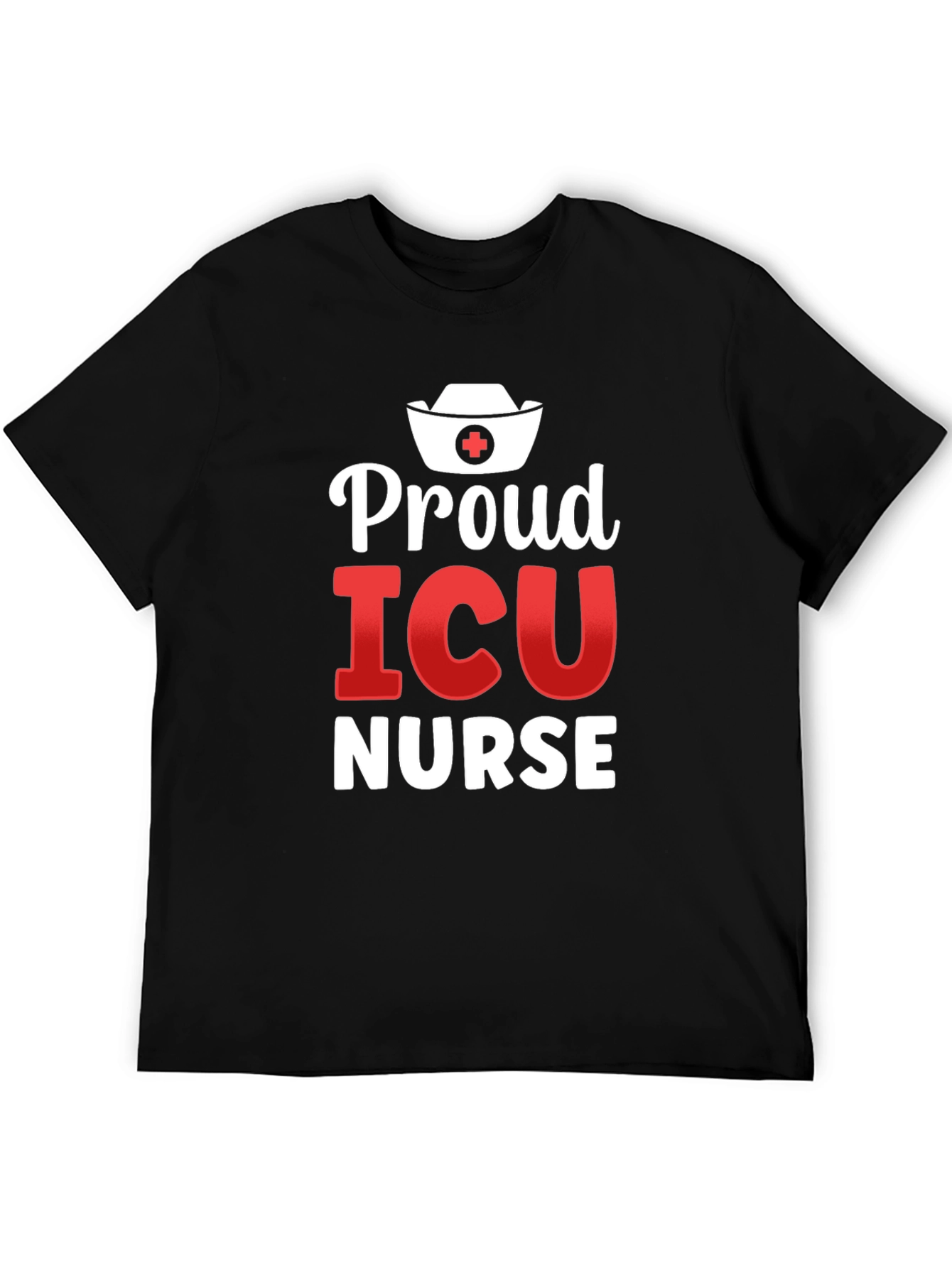 Proud ICU Nurse Graphic T-Shirt - Black